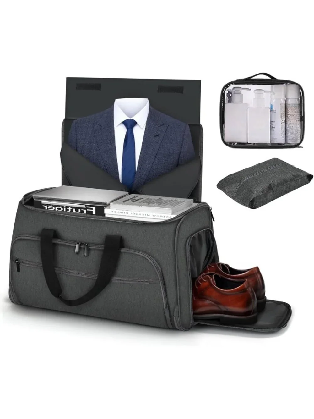 Convertible 2-in-1 Travel Garment Bag, 55L Suitcase with 360-Degree Protection
